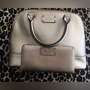 Kate Spade Wellesley Rachelle Rose Gold Sachel With Matching Wallet